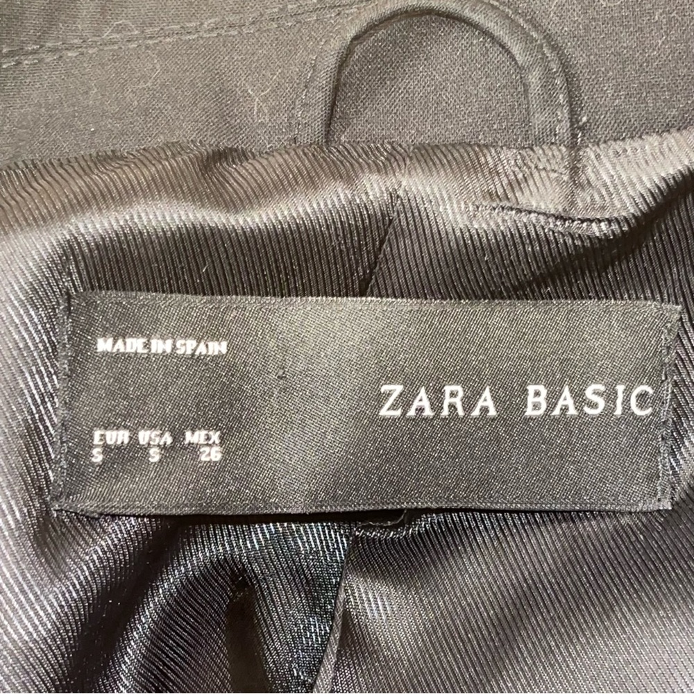 Zara Black Blazer with Faux Leather Lapel - Picture 8 of 9